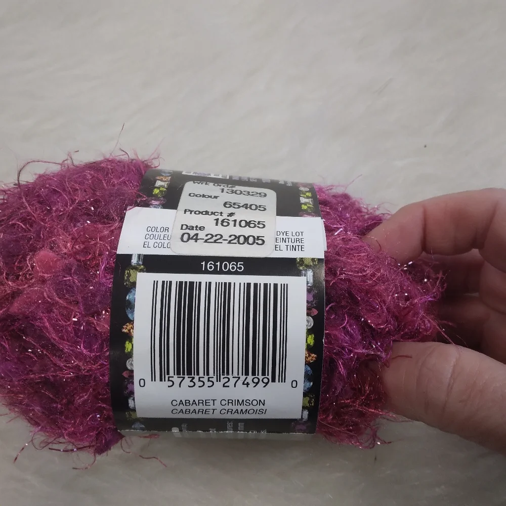YARN Bernat Bling Bling Yarn in CABERET CRIMSON